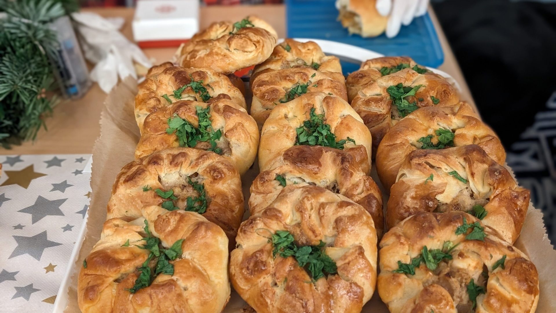 Knish pie with potatoes and cheese